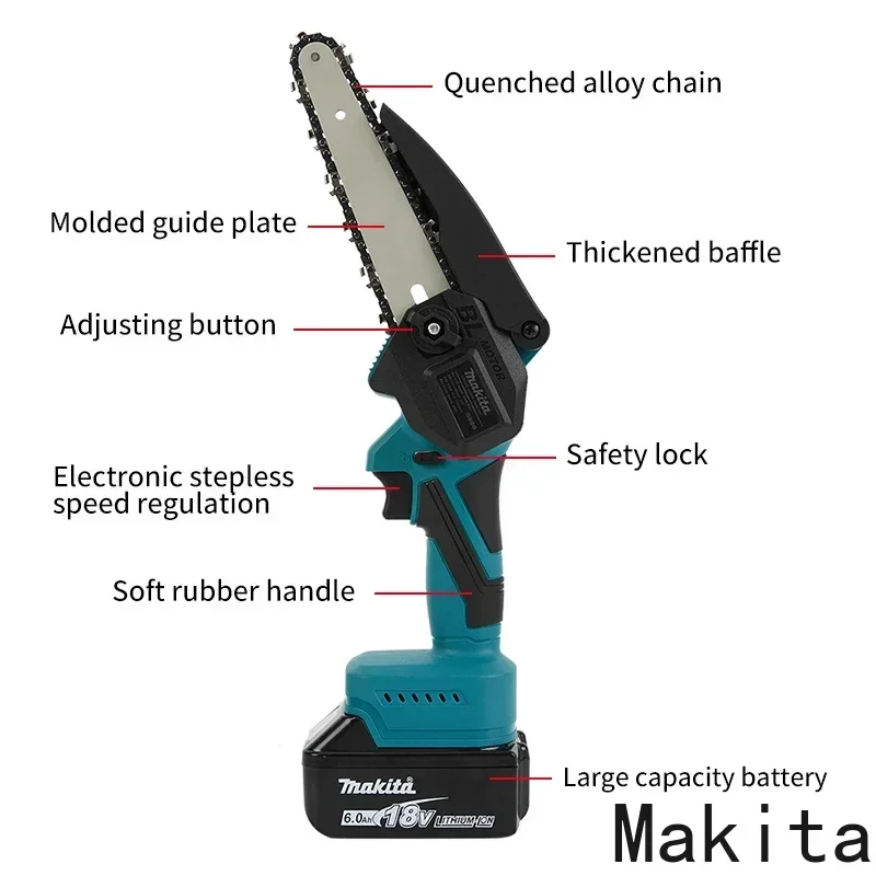 

MAKITA Japan Makita electric chainsaw UC100 rechargeable branch pruning 4 inch wood workshop DIY with 12V lithium electric loggi