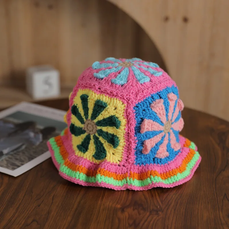 2025 جديد هالوين زهرة الهيب هوب الحظ نمط الحياكة قبعة صغيرة الرجال النساء الفقرة جودة قبعة Y2k قبعة الموضة الدافئة الباردة #2