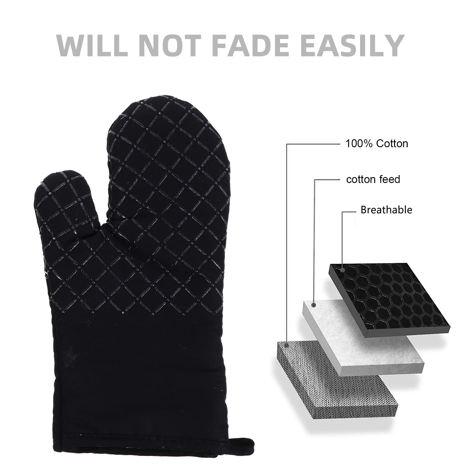 

Eco Friendly Silicone Oven Mitts And Pot Pad Set Heat Resistant Anti Fade Three Layer Insulation Kitchen Essentials