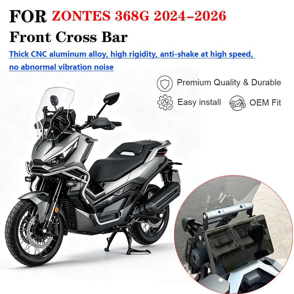 Motorcycle Handlebar Extension Crossbar Phone GPS Holder Dash Cam Mount Modified Accessories For ZONTES 368G 2024 2025 2026