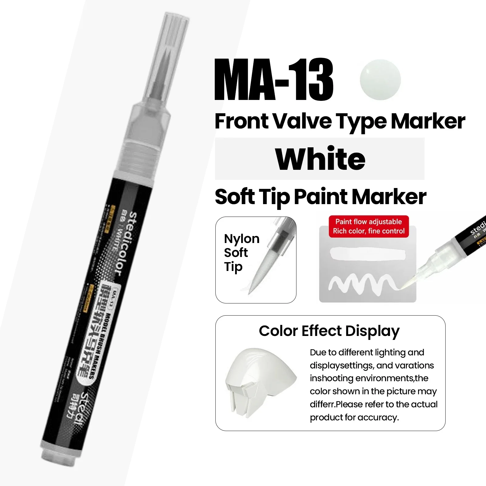 Stedi MA10 MA15 Acryl-Farbmarker mit Frontventil und Weicher Spitze, Wasserbasiert für Gunpla, Mecha-Figuren, DIY-Hobby, Malerei und Färbung – Detail 20