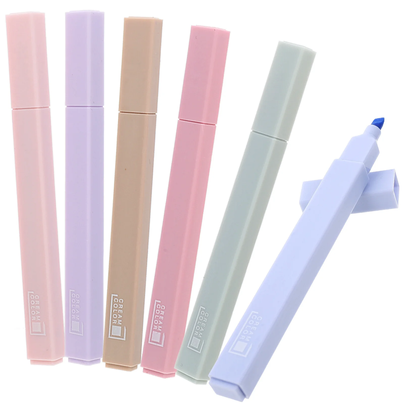 

6pcs Highlighter Marker Set Large Capacity Colorful Fluorescent Pens For Note Taking Book Marking Office Study Smooth Writing No