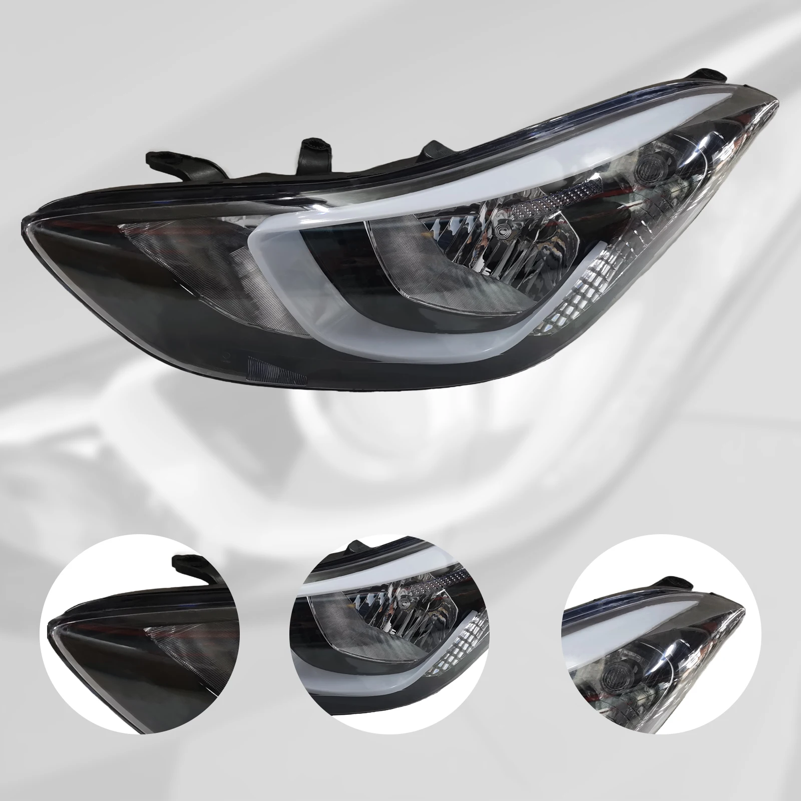 Driver Side Headlight Compatible with 2014 2015 2016 Hyundai Elantra Sedan Headlamp Left Professional Car Accessories