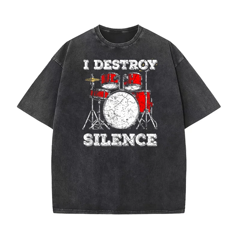 

Cool Drummer Saying For A Percussionist And Drummer Pure Cotton T-shirt For Man Oversized Art Graphic Clothing Printed