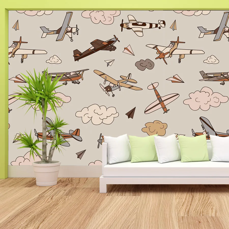 Peel and Stick Accept Cartoon Wallpapers for Living Room Plane Contact Wall Papers Covering Home Decor Mountain Boys Kids Mural