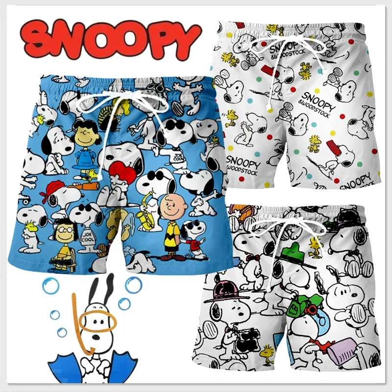 

Snoopy Men's Summer Beach Shorts Male Swimming Trunks Surf Beach Swim Sports Pants Bathing Casual Pants Running Sports Shorts