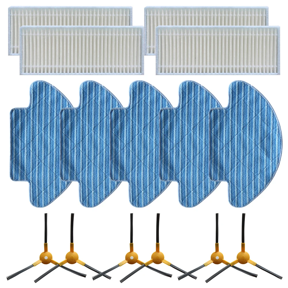 Complete Spare Parts Kit for Dexp Mmb300 Robot Vacuum Cleaner Side Brushes Filters and Mop Cloths for Effective Cleaning