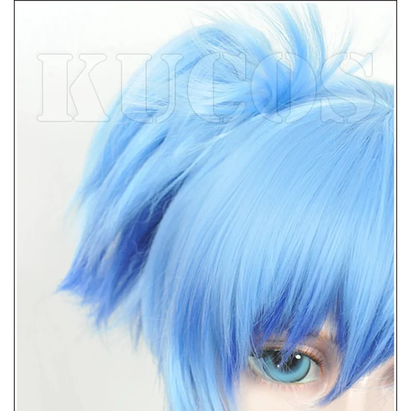 sisi 2233Anime Assassination Classroom Nagisa Shiota Short Blue Ombre Ponytail Hair Heat Resistant Cosplay Costume Wig + Track +