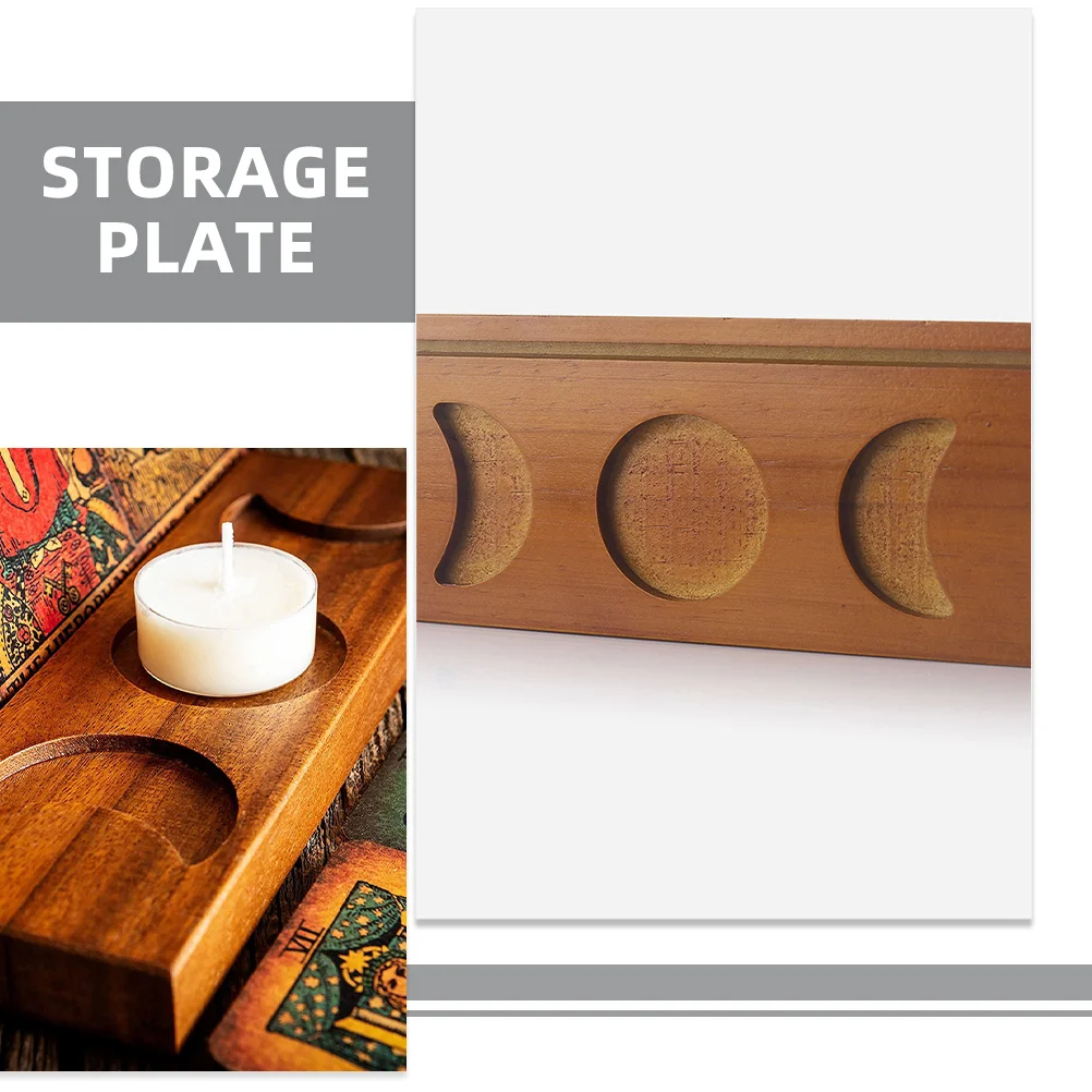 كريستال التارو بطاقة تخزين حامل خشبي الشاي ضوء حامل منضدية رف شاشة لتزيين المذبح ديكور المنزل #3