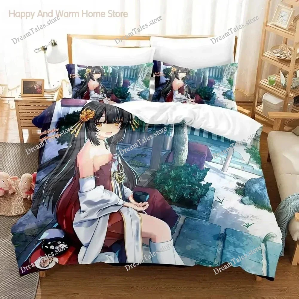 

2025 3D Print Anime Azur Lane Game Bedding Set Cute Quilt Cover Bed Cover With Pillowcase Twin Single Queen King Size Boys Adult