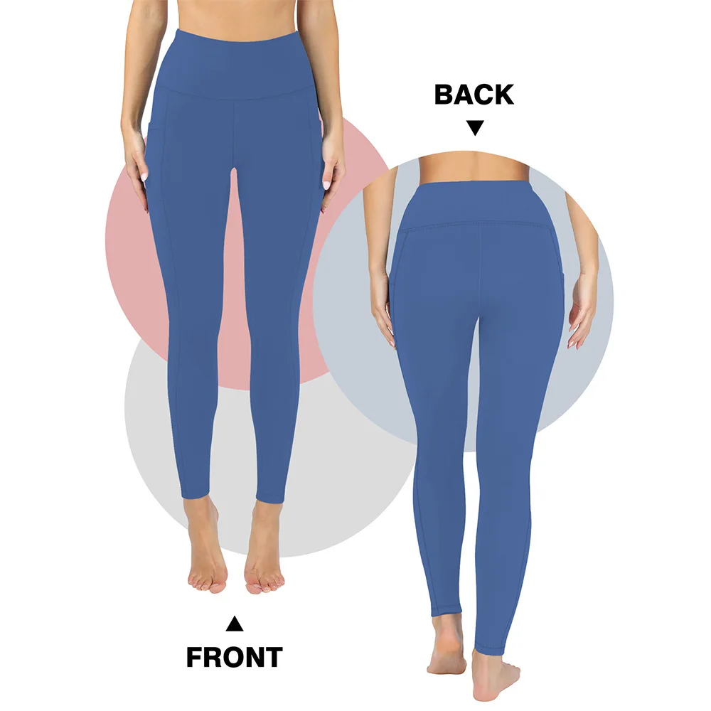 ขายร้อนฟิตเนสกางเกงขายาวหญิงความยาวเต็มกางเกงขายาวกางเกงวิ่งสบายและกระเป๋าด้านข้างกางเกงโยคะ