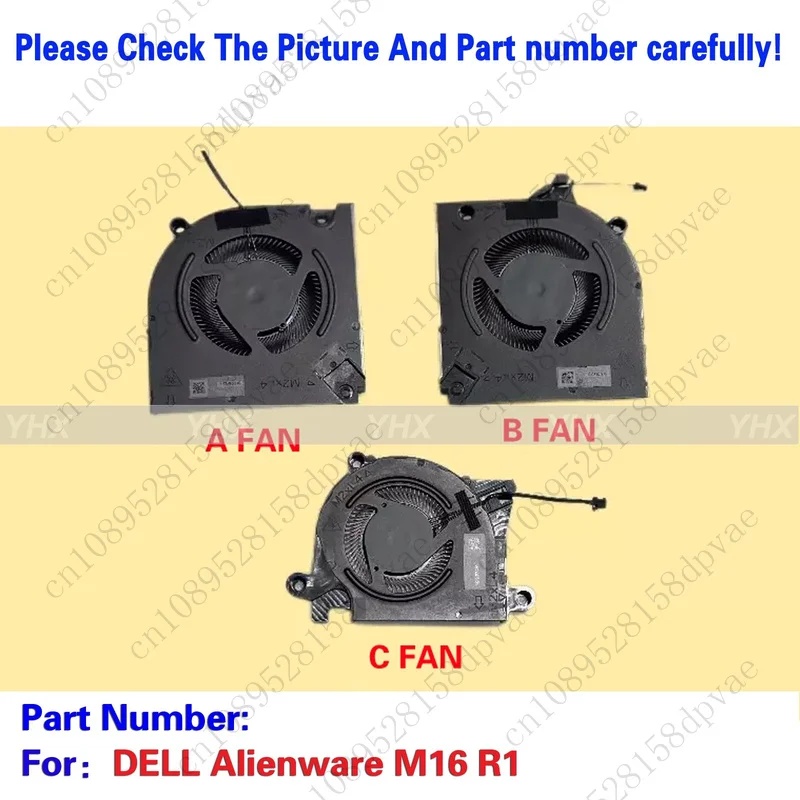 

GYX New For DELL Alienware M16 R1 COOLING FAN（ Three fans）2023 DC12V Fast delivery