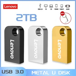 Lenovo-Mini Pen Drive portátil, memoria de 2TB, 1TB, 512GB, resistente al agua, disco U de alta velocidad, USB 3,0, transmisión de datos, unidad Flash USB de Metal