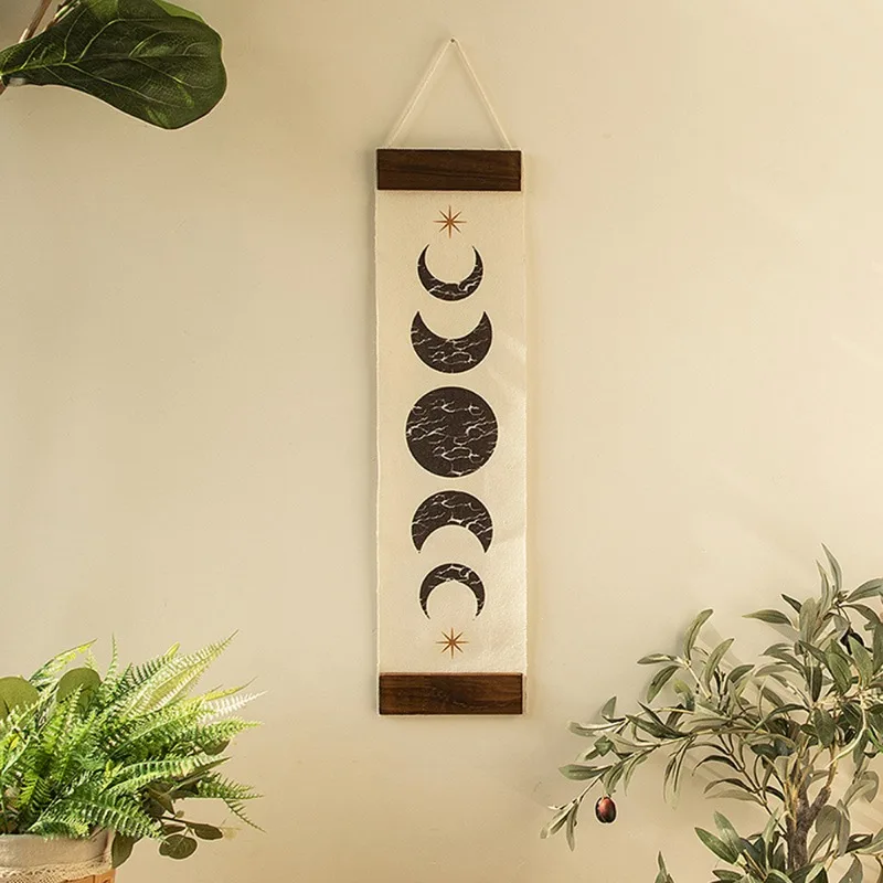 Bohemian Star Moon Tapestry Hand Woven Wall Hanging Ornaments Bedroom Living Room Home Decoration