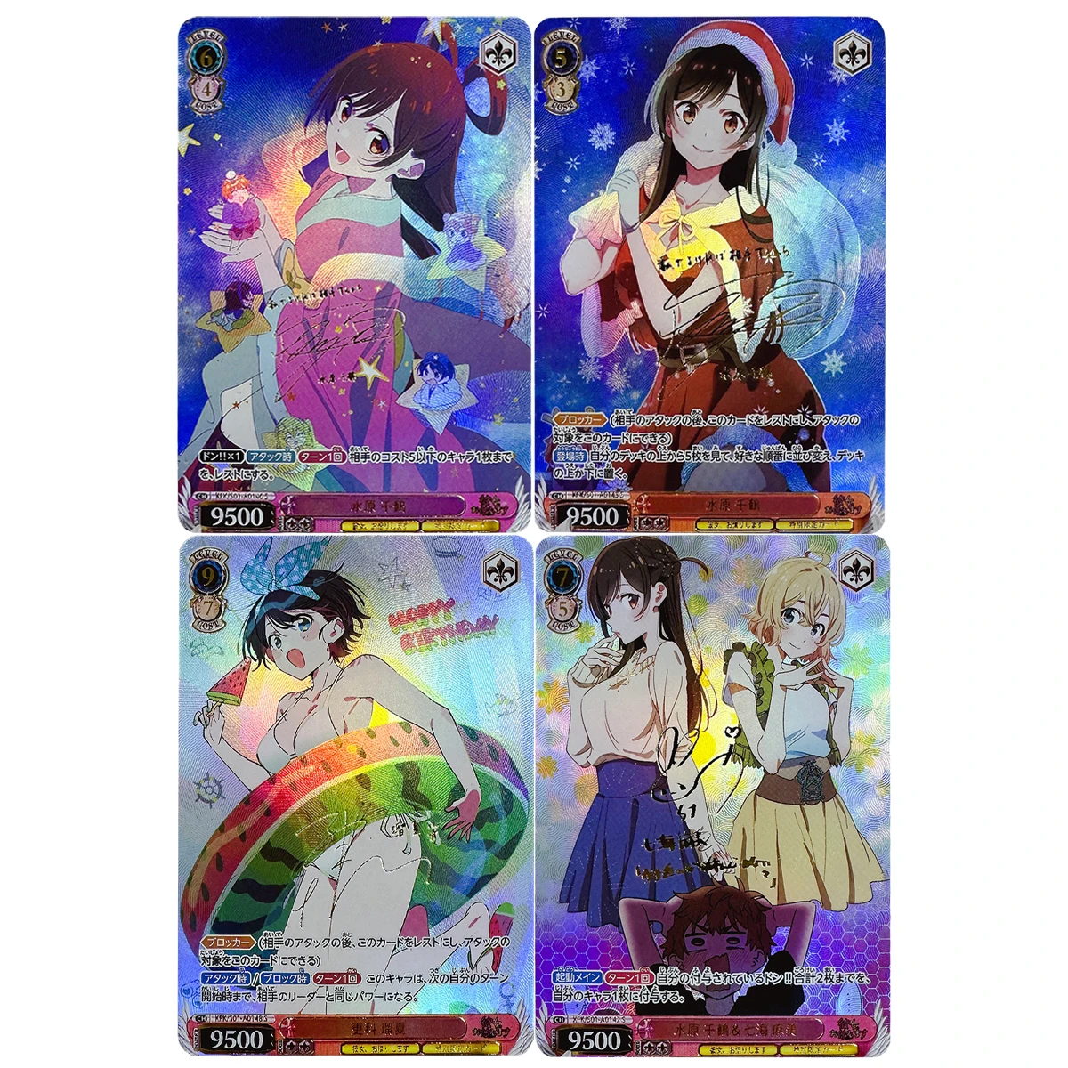 4 Models Diy Self Made Rent A Girlfriend Collection Card Refraction Color Flash Ichinose Chizuru Anime Cards Gift Toys