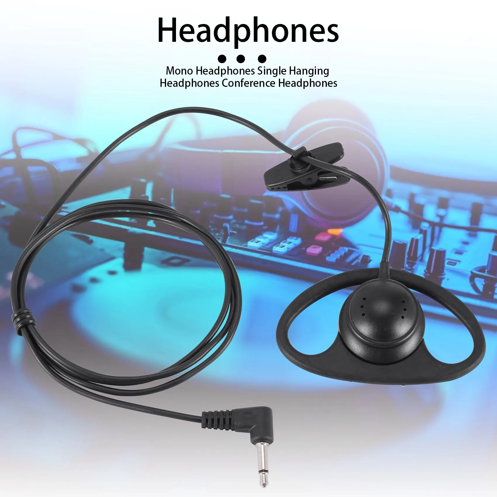 Mono Headphone Headset Earphone dual channel, Headphone Earphone dual channel 3.5mm jack untuk Laptop PC Skype VoIP ICQ