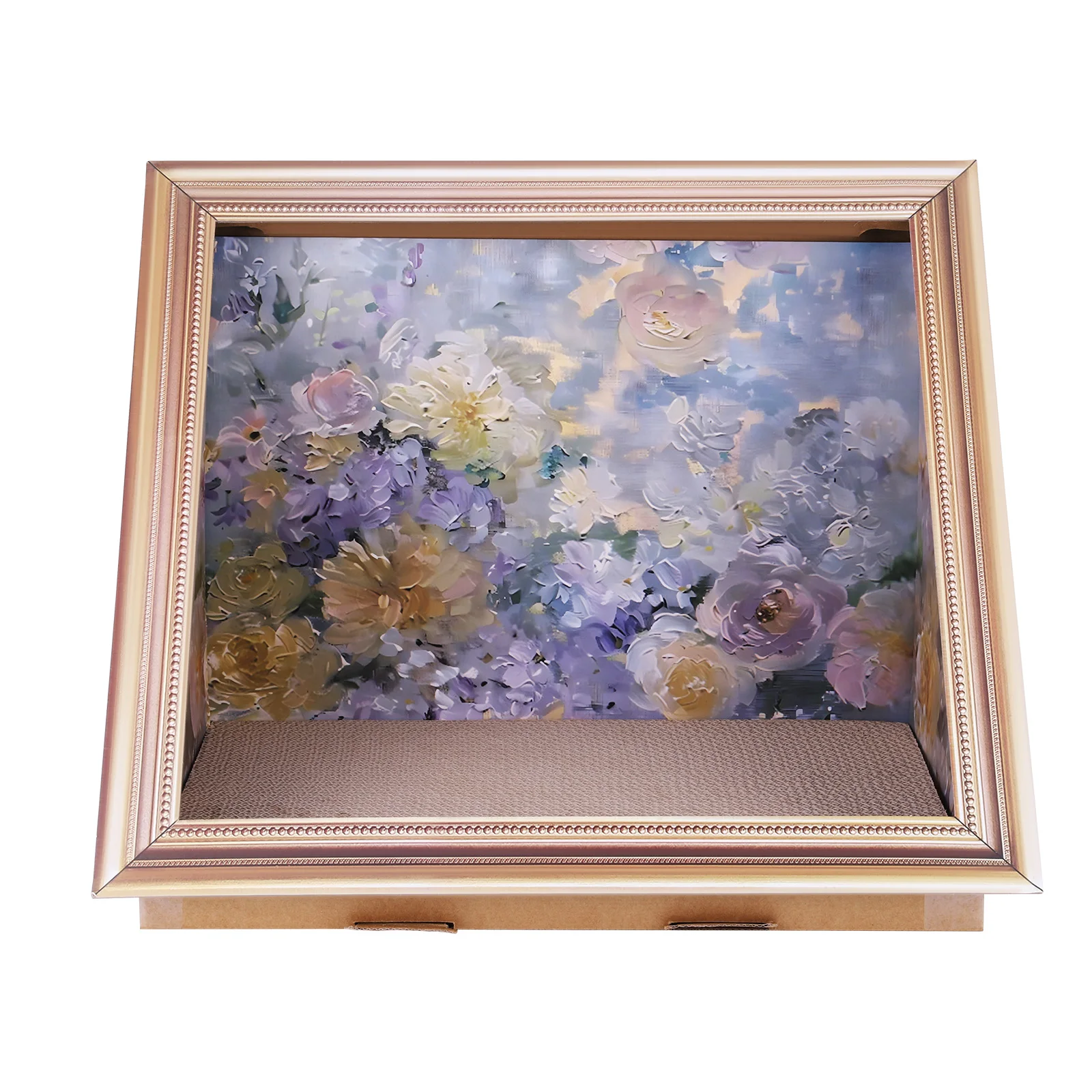 

3D Triangular Cat Bed Wear Resist Cat Scratcher Board Breathable Oil Painting Frame Cat Nest for Living Room Bedroom Decor