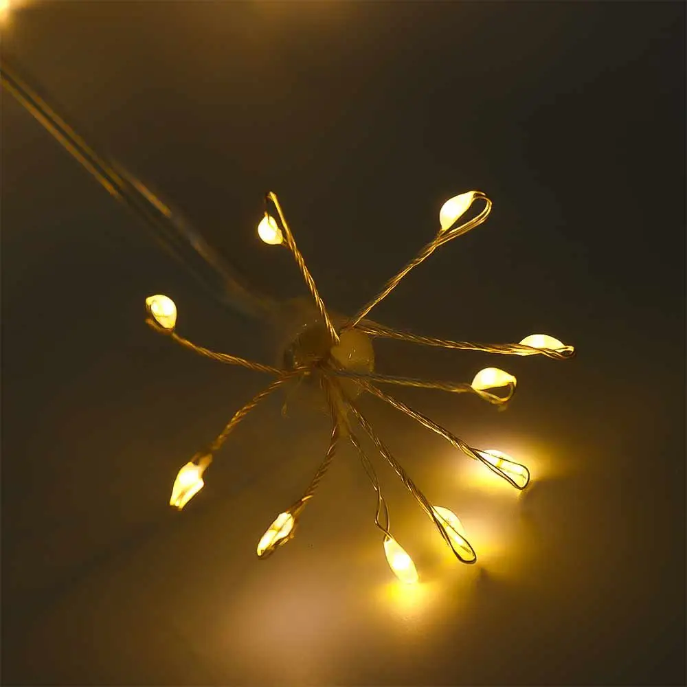 Waterproof LED Starburst Chain String Lights USB/Solar 8 Lighting Modes Fireworks String Light 50/100LED Fairy Light Garden