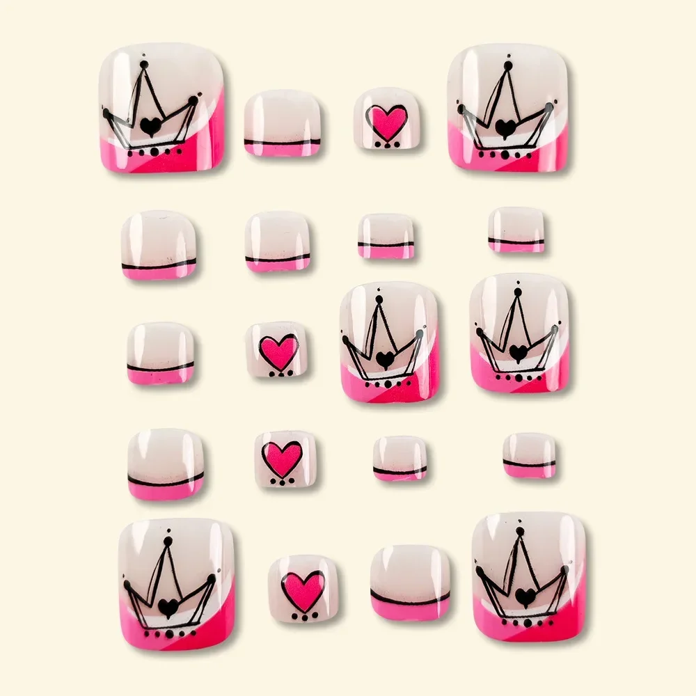 ฤดูร้อนชายหาด Toe เล็บปลอมกดบนเล็บ 24 ชิ้นเล็บปลอมชุดการออกแบบเชลล์ตกแต่งเล็บอะคริลิค Stick บนเล็บเท้า