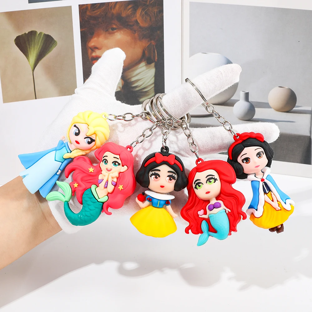 5PCS การ์ตูนดิสนีย์อะนิเมะเจ้าหญิงเงือกแช่แข็งจี้พวงกุญแจรถ Key CHAIN แหวนโทรศัพท์กระเป๋าแขวนเครื่องประดับเด็กของขวัญ