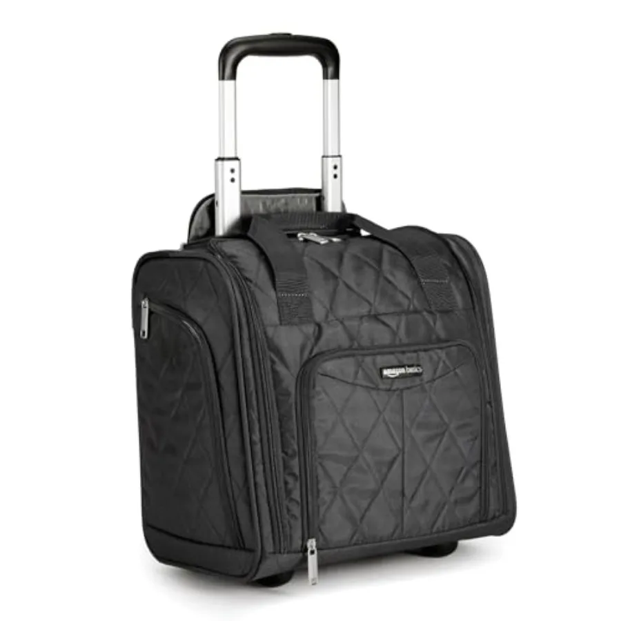

Underseat Carry-On Luggage with Wheels, 14" Rolling Travel Bag with Compartments and Handle, Airline Compliant, Front Pocket