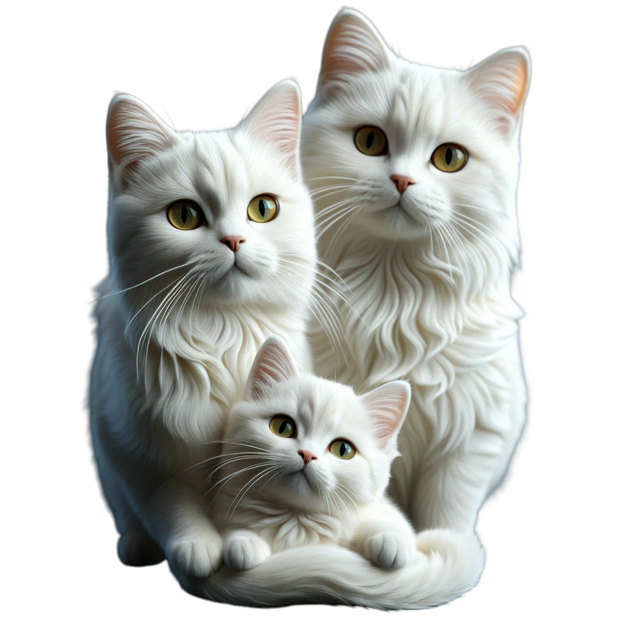 【Parent-Child White Cat Silicone Mold】Cute Cat-Shaped Baking Tool DIY Chocolate Candy Fondant Cake Decoration Mold