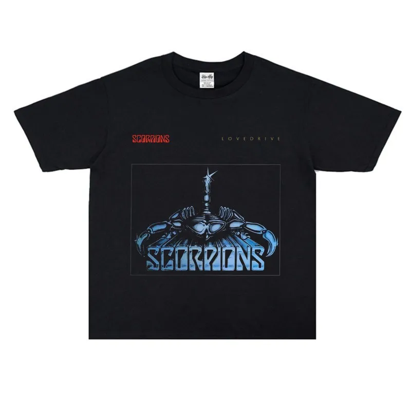 Rock Scorpions Band's Album Heavyweight Short-sleeved T-shirt, Loose Vintage American Style Relaxed Fit