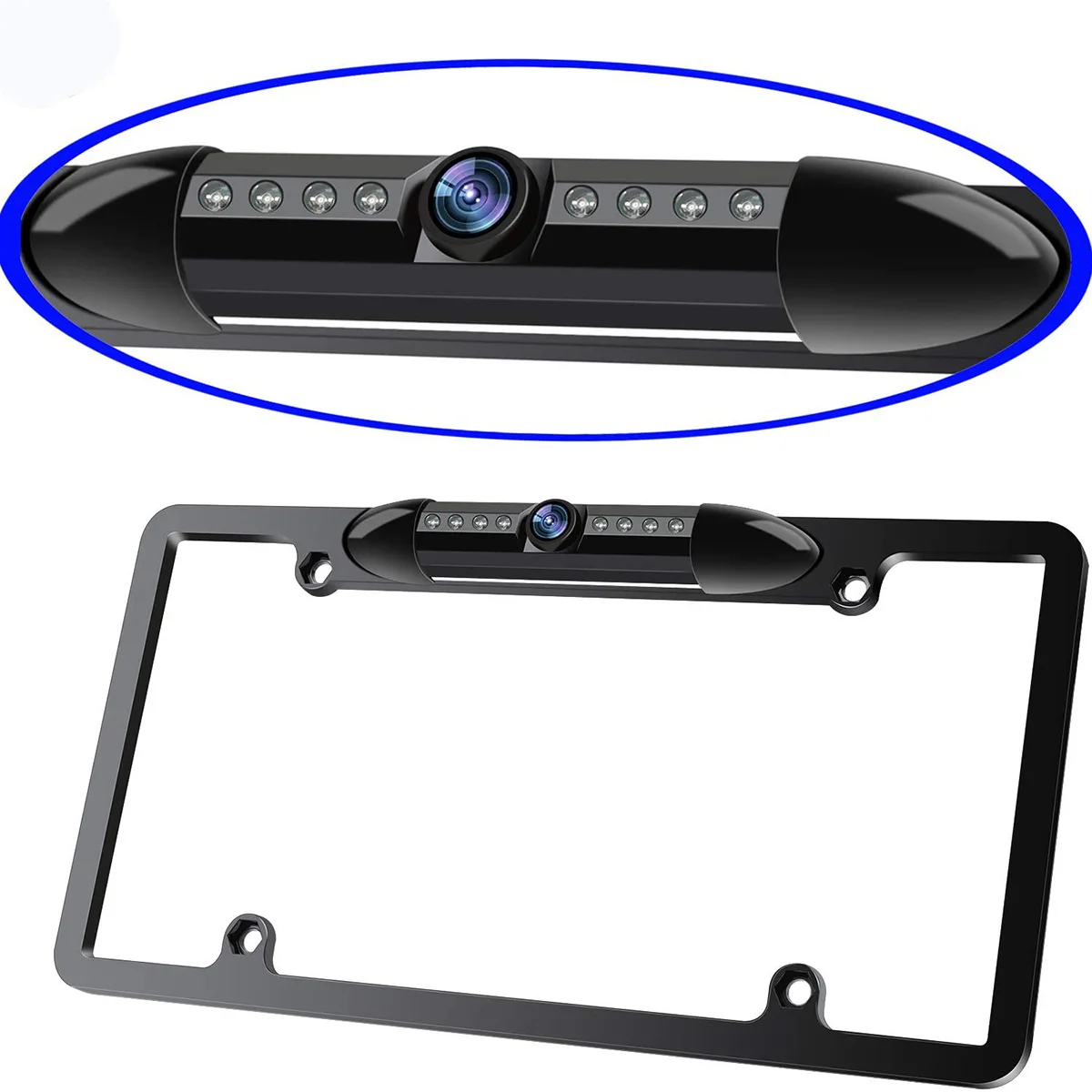 

Front Rear View Night Vision License Plate Frame Backup Reverse Camera With IR Light Parking Reversing