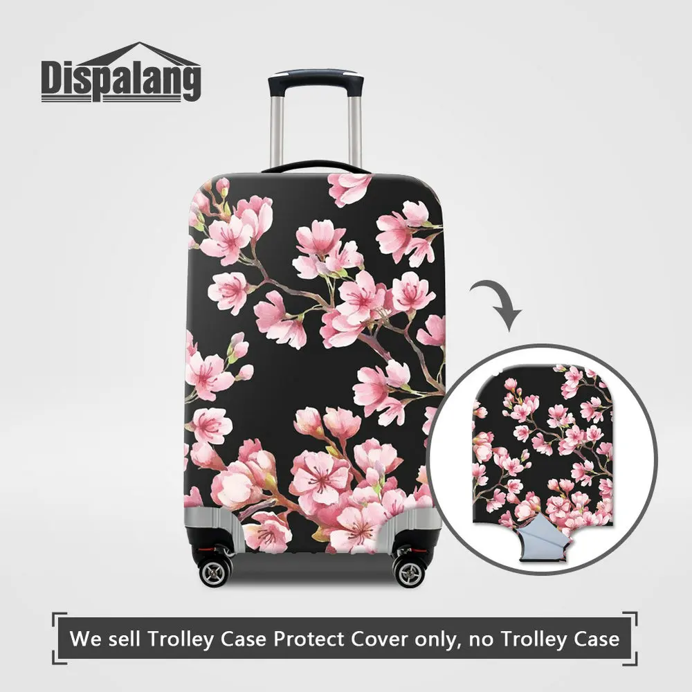 Floral Cherry Blossoms Travel Luggage Protective Cover Women Waterproof Personality Custom High Elastic Dust Traveling Accessory