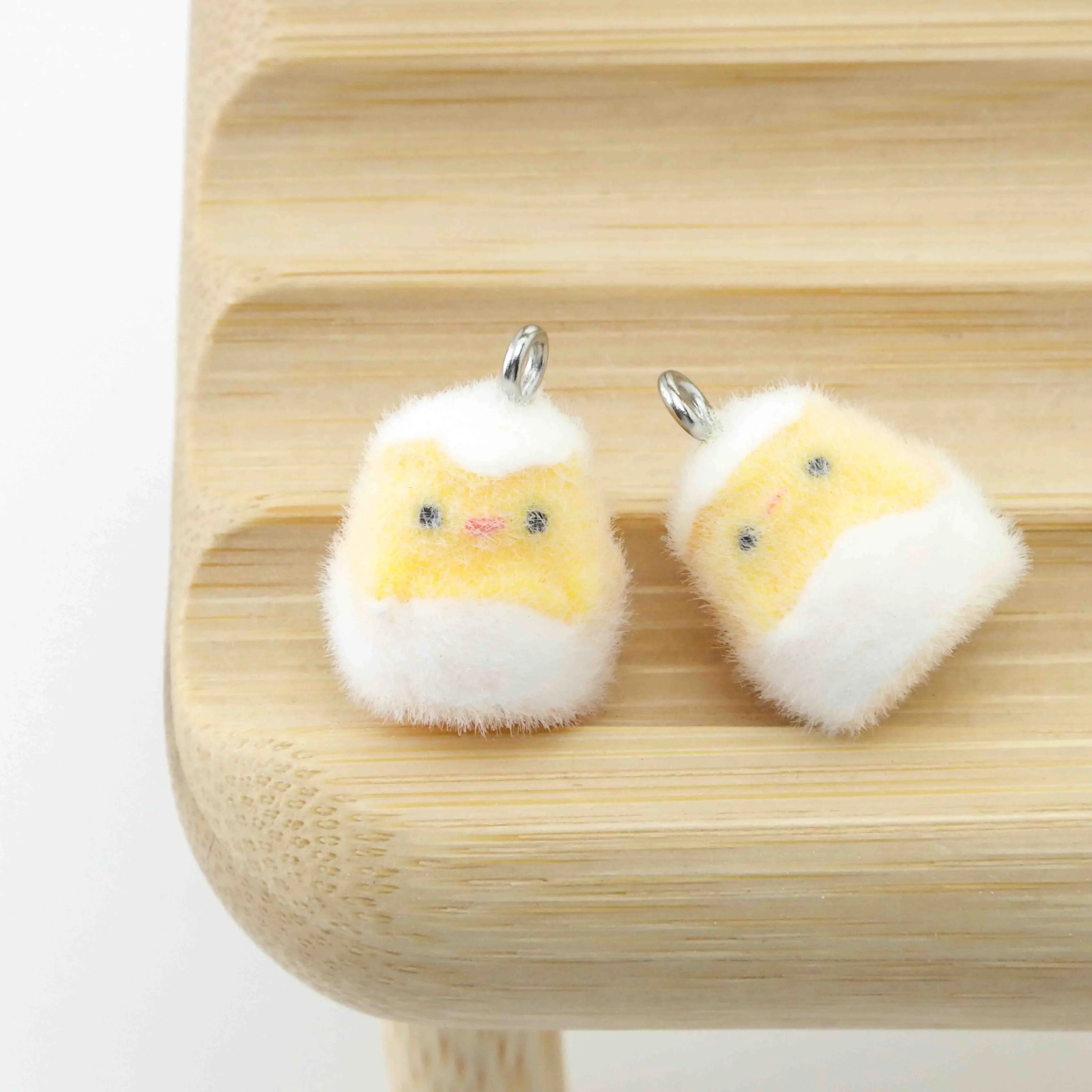 

10PCS Cartoon Newborn Chicken Charms Flocking Animal Resin Pendant for Jewelry Making Diy Earring Keychain Accessories Material