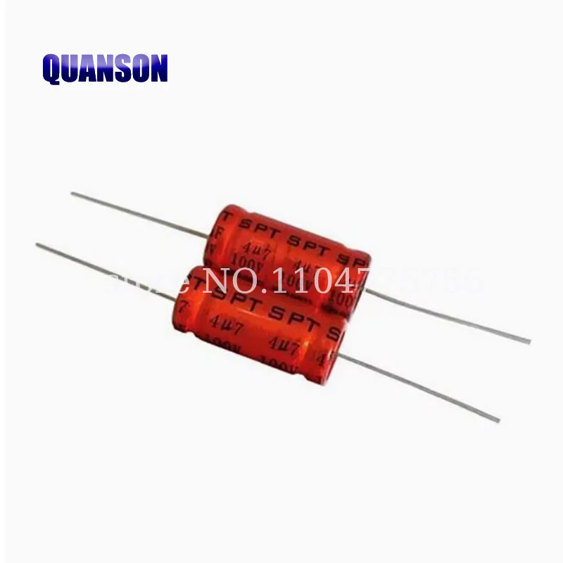 10PCS SPT 2.2/3.3/4.7/6.8/10/22/33/47UF100V axial non-polar NP aluminum electrolytic capacitors