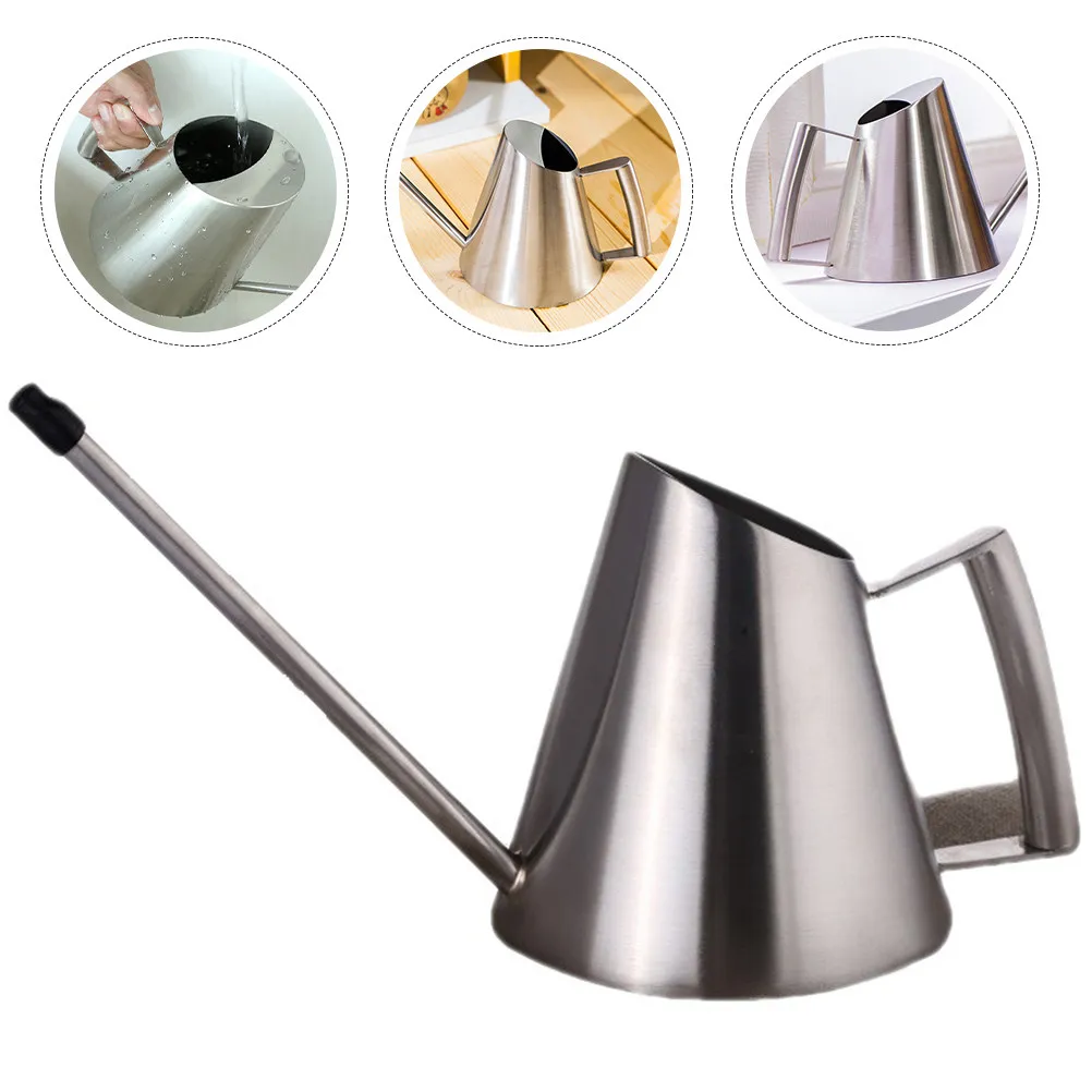 

Stainless Steel Garden Watering Can Long Spout Ergonomic Handle Household Indoor Outdoor Watering Pot for Flower Succulent