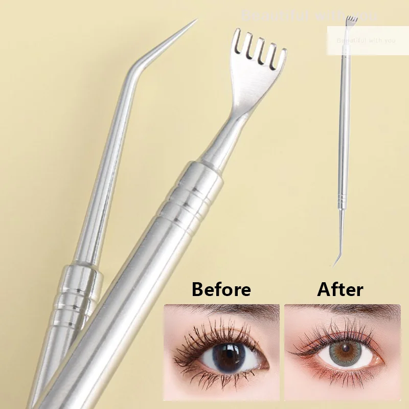 Tiges de nettoyage en acier inoxydable, outils de levage permanente des cils, outil de séparation des cils, maquillage de beauté, stratification d'extension des cils