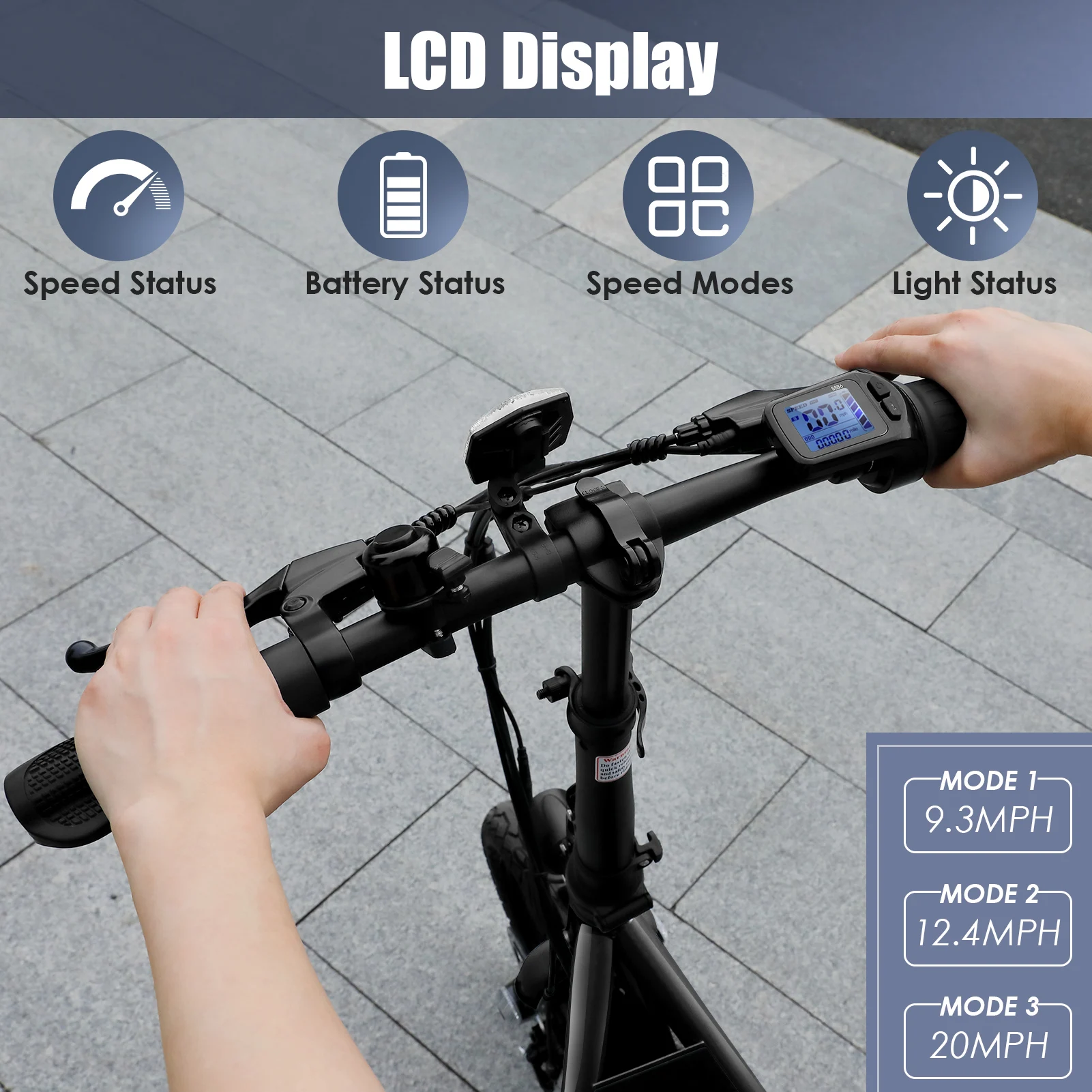 CAROMA Peak 819W سكوتر كهربائي محرك 500W مع مقعد إطار 14 بوصة، نطاق 25 ميلًا وسرعة 20 ميجا في الساعة القصوى، UL2272 ضمان لمدة سنة واحدة