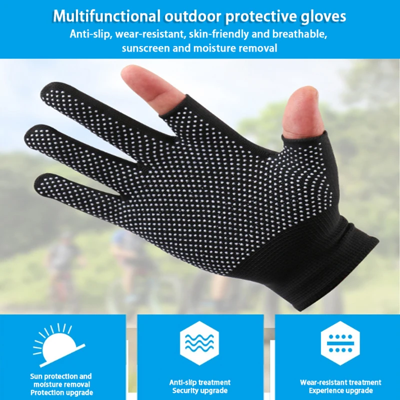 Thin Cycling Gloves, Wear-Resistant, Anti Slip, Outdoor Sports, Fishing, Sun Protection, Breathable Cycling Gloves