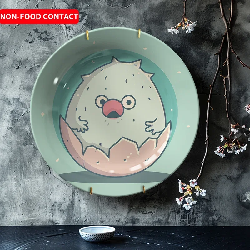 1pc Creative Cartoon Chick Shell Ceramic Decorative Plate - Cute Animal Theme Home Decor, Non-Food Contact Desktop Ornament for