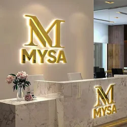 Business Logo Sign Custom 3D Backlit Business Sign Office Sign Shop Business Metal Logo Acrylic Wall Sign Trade Show