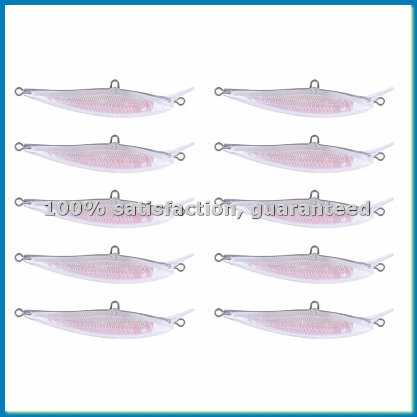 

10PCS DIY Unpainted Blank Bait Minnows 8.5cm Holographic Rattle Wire Through Body for Custom Fishing Lures-ANKL