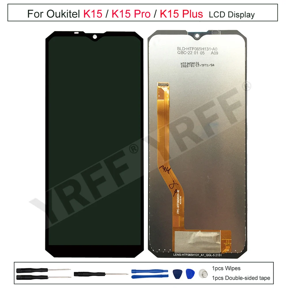 

LCD Display for Oukitel K15 Plus,K15 Pro,Touch Screen Digitizer Assembly,Repair Tools