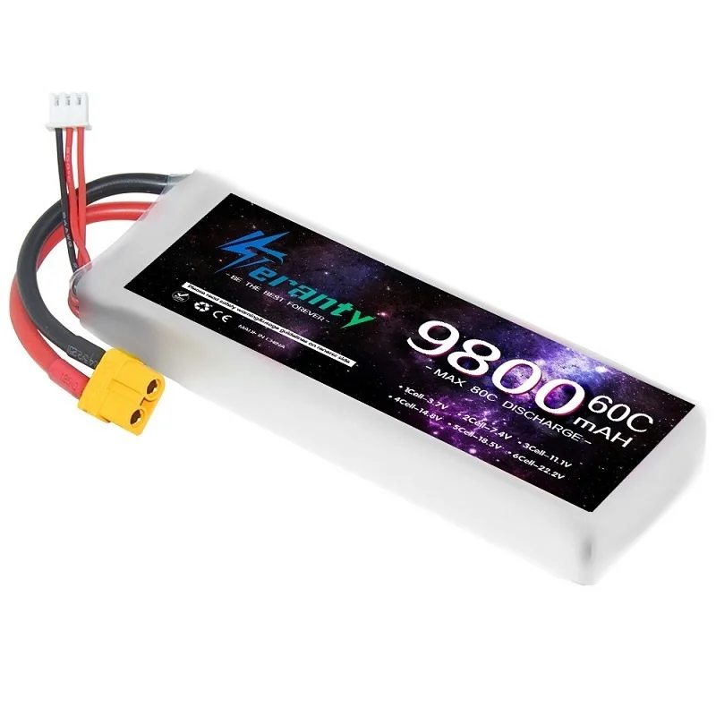 Akumulator samochodowy 2S bateria Lipo 60C 7.4V 9800MAH do części łodzi zdalnie sterowany samochód wspinający się duża stopa 4WD ze złączem Tamiya