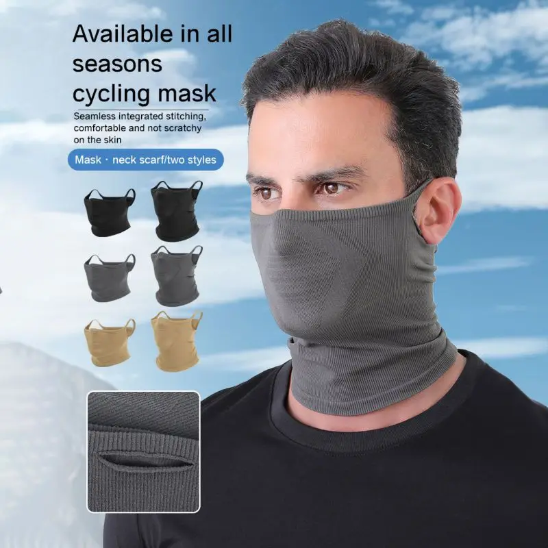 Cycling Face Mask Men Women Windproof Neck Gaiter Elastic Tube Scarf Half Face Cover Anti UV Breathable Warmer Fishing Headband