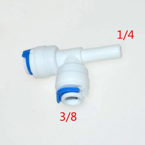 

5 шт., трубка с наружным диаметром 3/8 дюйма, быстрое соединение, труба 1/4 дюйма, Т-образный соединитель, обратный ход для воды