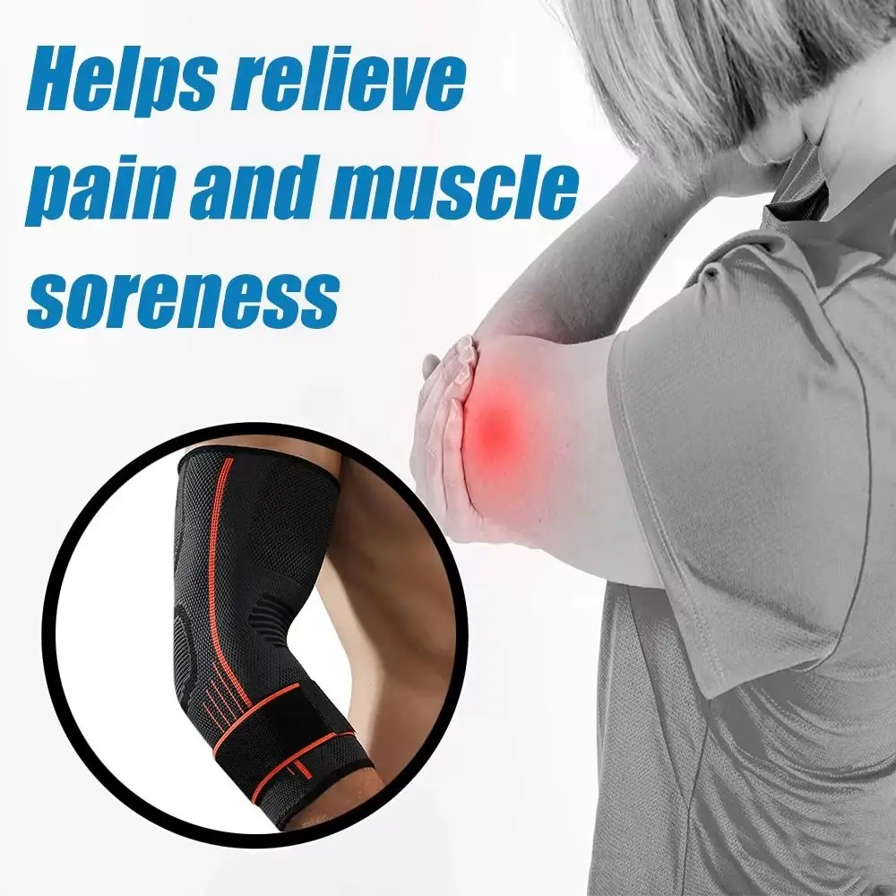 Durable Nylon Elbow Support Black Grey Orange Elastic Arm Sleeve Breathable Elbow Protection Unisex