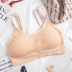 Gilet sportivo per studenti traspirante senza cuciture biancheria intima da notte appesa lettera avvolgente petto confortevole reggiseno per ragazze reggiseno da donna