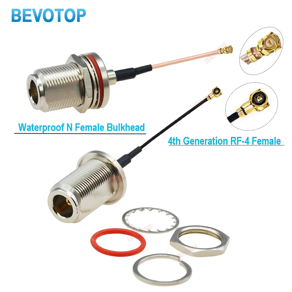 1Pcs RF1.13MM 0.81MM RG178 Coaxial Cable Waterproof N Female to u.F LIPX1/ MHF4 Female Pigtail WIFI Antenna Extension Cord Wire