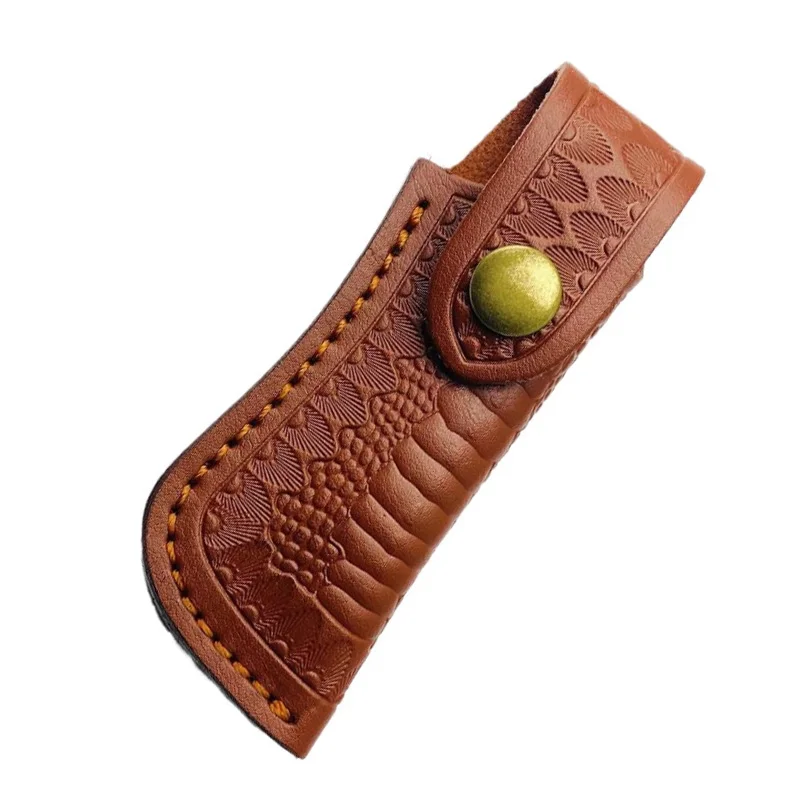 Large Size Heavy Duty Top Grain Cowhide Scabbard Folding Knife Camping Holster Universal Fit Outdoor Carry