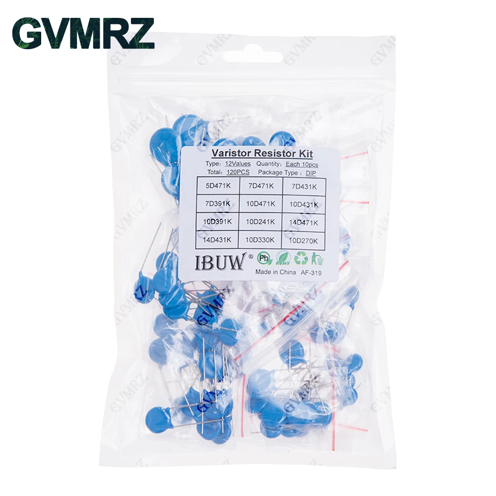 120 قطعة 12 قيمة طقم المقاوم المقاوم 5D471K 7D471K الخ. حزمة DIP لمشاريع الحماية من زيادة التيار