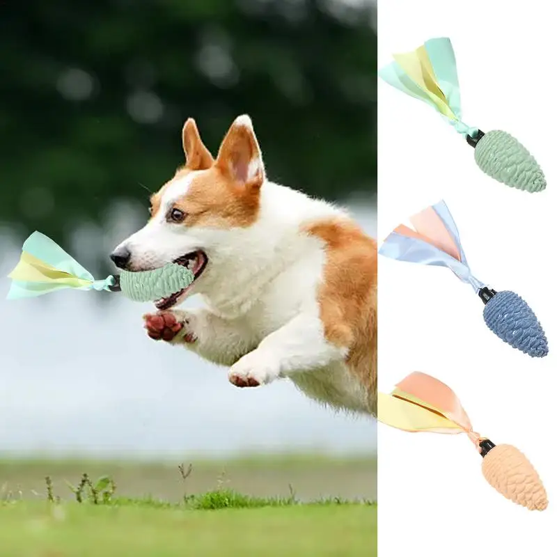 Pine Cone Dog Toy Squeaky Rope Dog Toy With Teething Strips Durable Soft Pet Toys For Puppy And Dog Energy Consuming Playtime