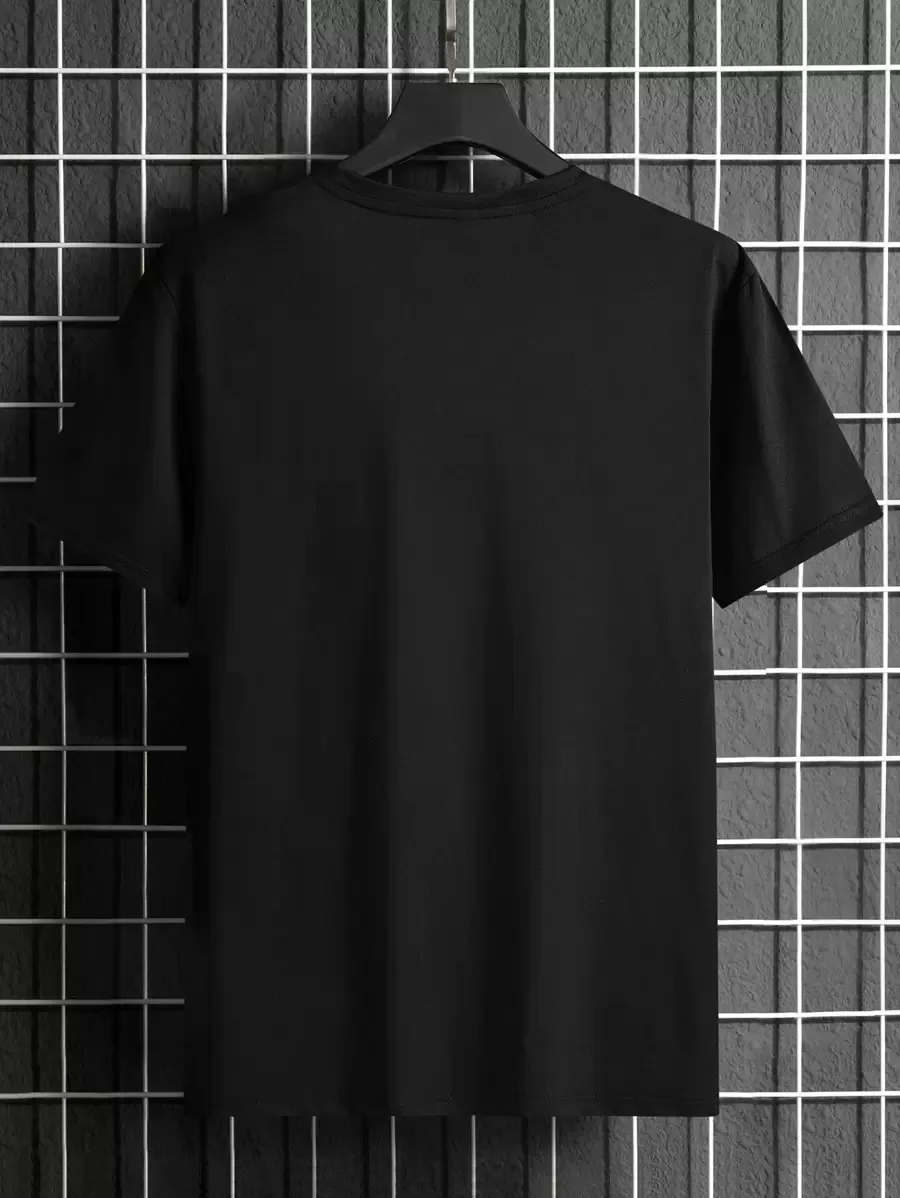 Men Musical Instrument Graphic Short Sleeve Casual Tee, For Going Out