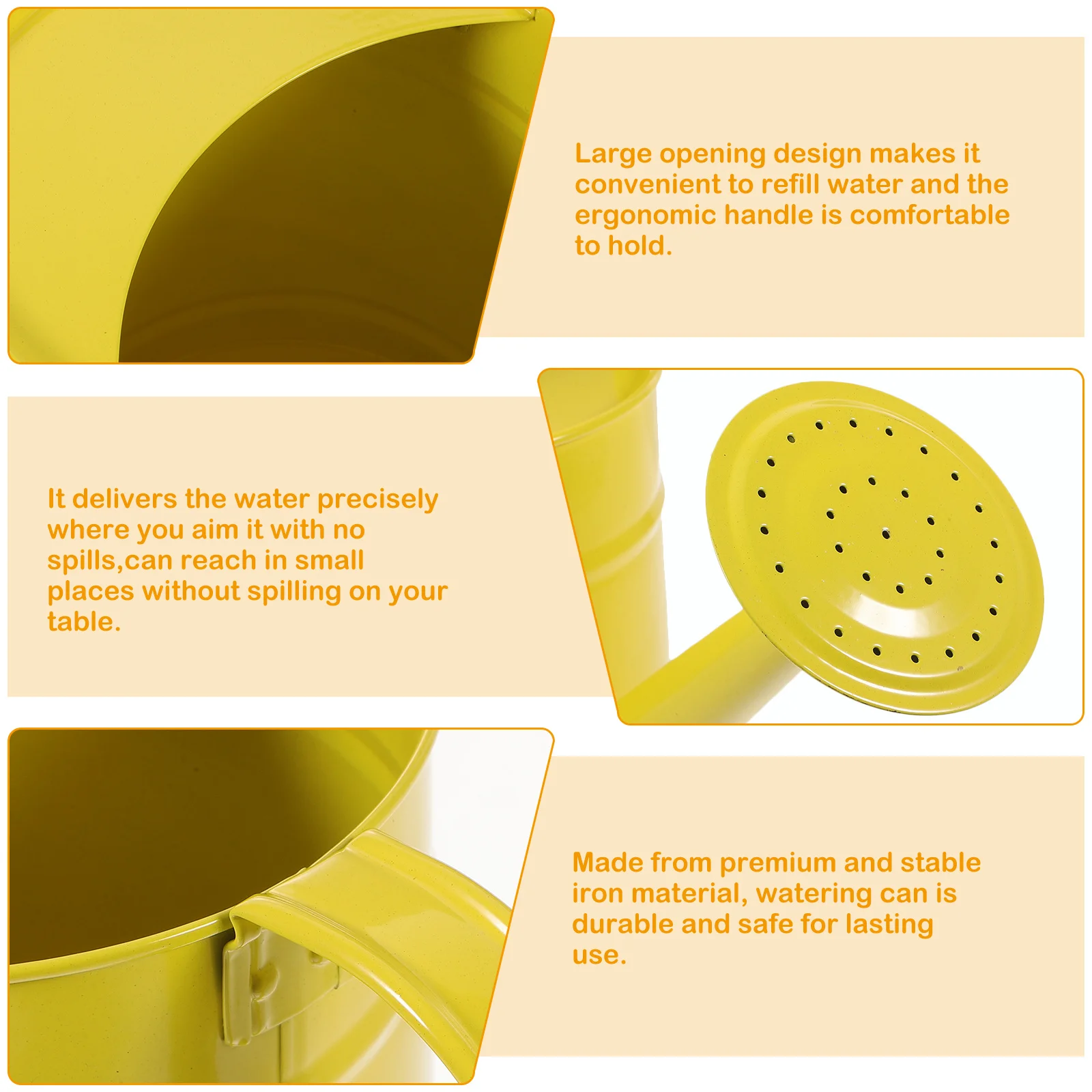 

Premium Iron Gardening Watering Can Large Opening Ergonomic Handle Precise Water Delivery Indoor Outdoor Plants Flowers